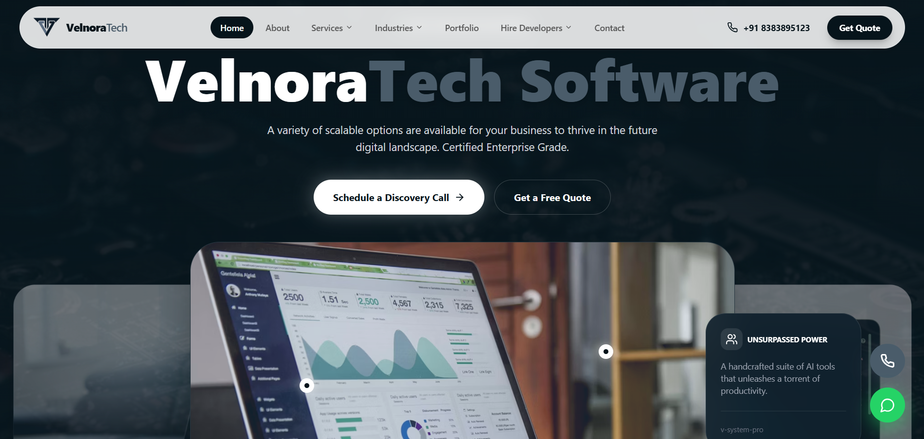 VelnoraTech | Futuristic SaaS & Software Solutions